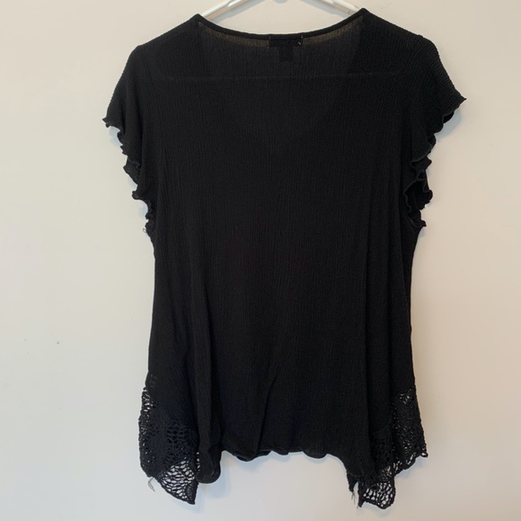 WORLD UNITY BLACK CAP SLEEVE TOP SIZE 3X - Picture 4 of 6